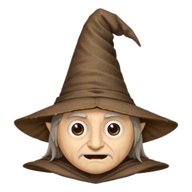 talking wizard hat inspired by the Harry Potter Sorting Hat with expressive face sticker