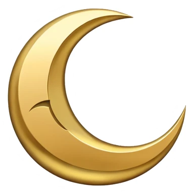 Geometric crescent moon, premium brand icon sticker