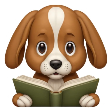 Reading book dog sticker