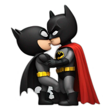 batman kiss spiderman sticker