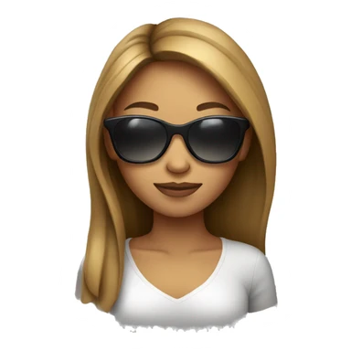 young woman wear the sunglass. apple style emoji sticker