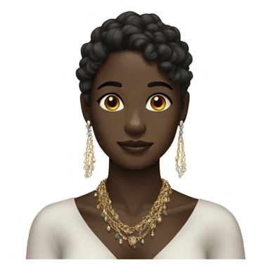 dark-skinned beauty with jewelry and freckles sticker