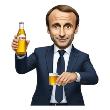 Macron avec une bière sur zemmour sticker