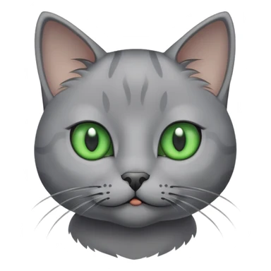 Gato gris ojos verdes diciendo hola sticker