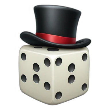Dice with a top hat sticker