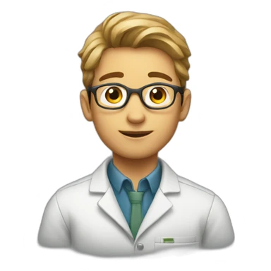 Young man biologist sticker