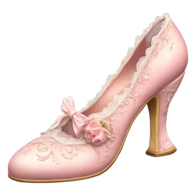 vintage rococo light pink heel shoes  sticker