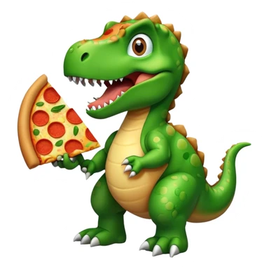 Dinosaure qui mange une pizza  sticker