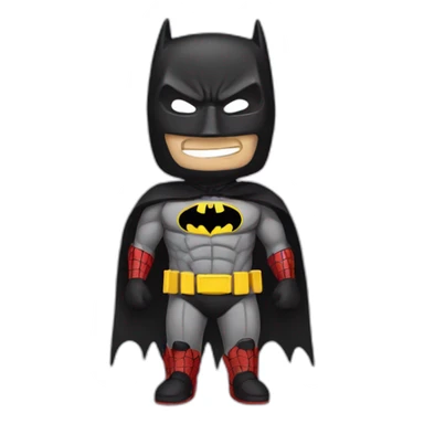 Batman wearing Spiderman's mask sticker