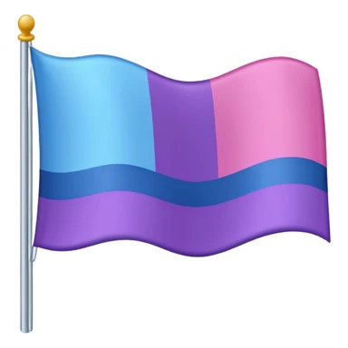 I want a flag, I want the first stripe at the very top of the flag to be pink 🩷. The middle stripe will be the color purple 💜. And finally the bottom stripe will be the color blue 💙. Only those three colors in that exact order. sticker