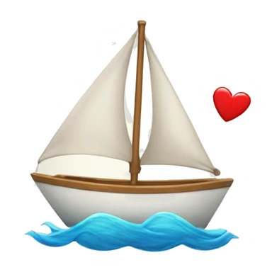 sailboat with heart on sail sticker