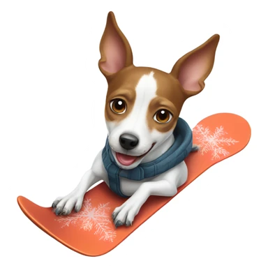 Rat terrier snowboarding  sticker