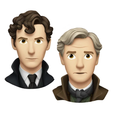 Benedict Cumberbatch as Sherlock Holmes and Martin Freeman as John Watson  sticker