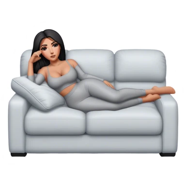 hyper-realistic kim kardashian lie on couch comfy sticker