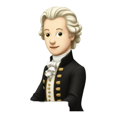 Mozart white skin playing piano sticker