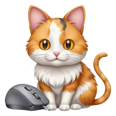 Cat whit mouse sticker