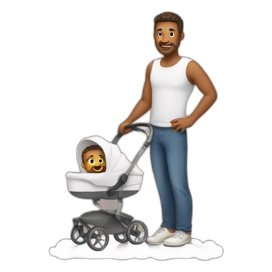 dad with baby sticker