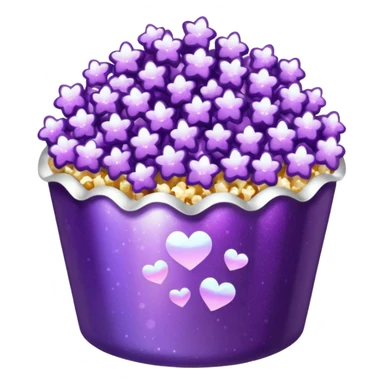 Glitter purple popcorn sticker