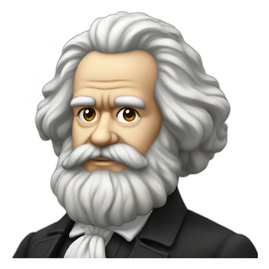 KARL MARX WITH HAIR sticker