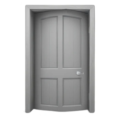 One gray wood open door perspective sticker