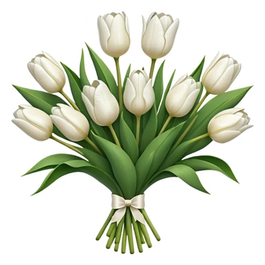 A bouquet of white tulips  sticker
