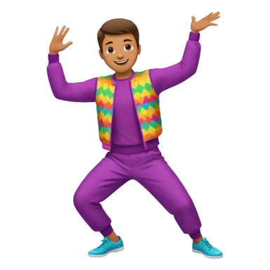 create a person emoji of Barcavibe is the superpower name Brings energy, momentum, and structure more fun and dancing more coloful male sticker
