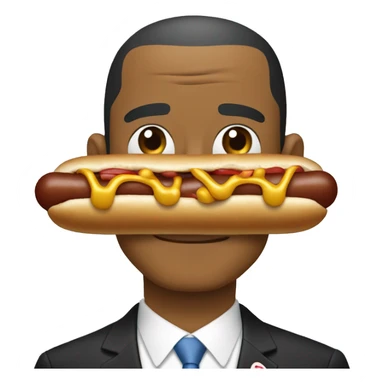 Obama with a hotdog sticker
