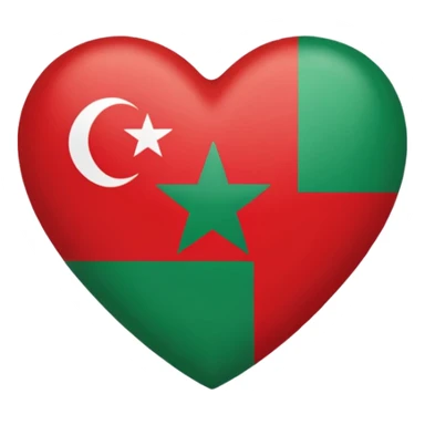 Herz mit marokkanischer Flagge  : Herz Rot und Flagge Stern Grün sticker