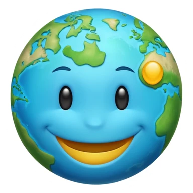 planet earth smiley face sticker