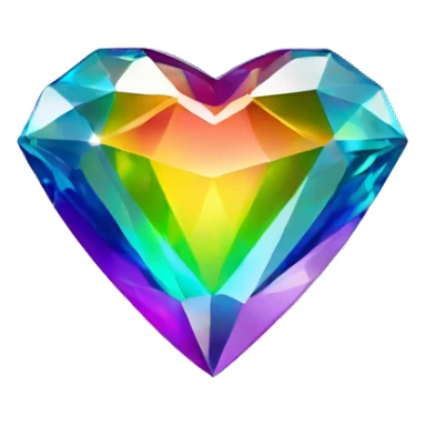Heart shaped 56-carat rainbow diamond sticker