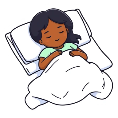 Niña morenita con cabello lacio y negro dormida  sticker