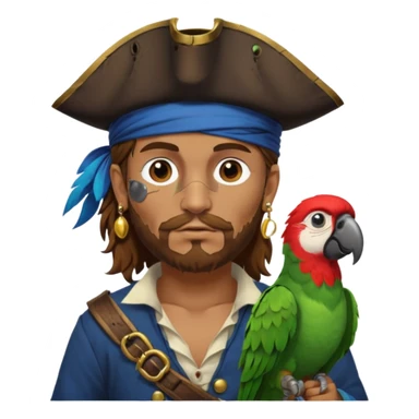 pirate and parrot sticker