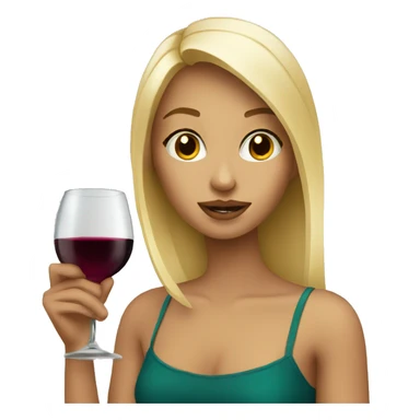 blonde girl sipping wine sticker