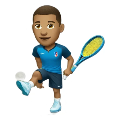 Mbappé, who plays tennis with Ronaldo sticker