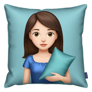 brunette white girl with a silk pillow sticker