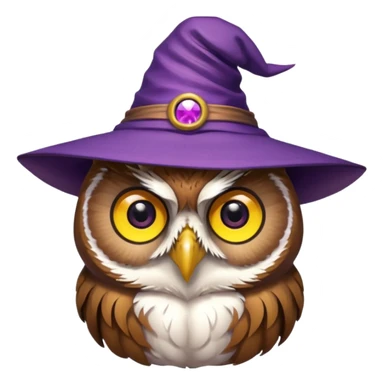 owl wear purple wicth hat sticker