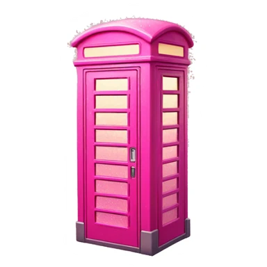 Pink ombre telephone booth with glitter  sticker