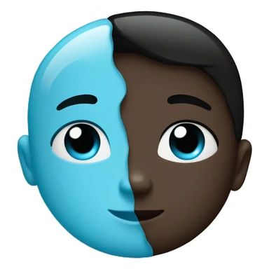 Half black and baby blue heart sticker