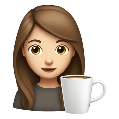 Brown hair white girl with coffee and laptop sticker