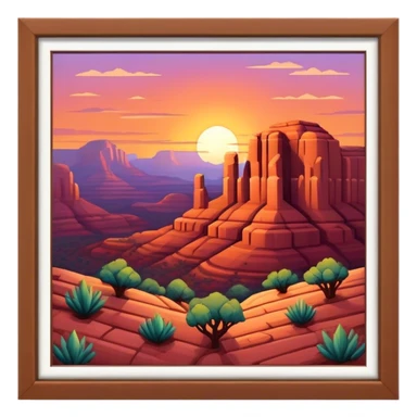 Isometric Sedona sunset sticker
