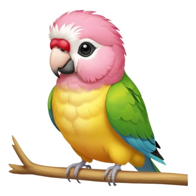 A pink and yellow Bourkes parakeet sticker