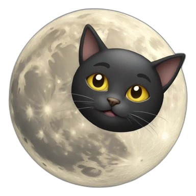 cat moon sticker