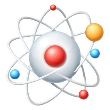simple hydrogen atom, nucleus with one proton and one electron orbiting sticker