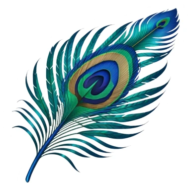 Single pintresty Peacock feather sticker