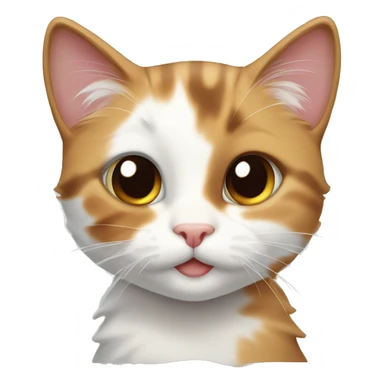 Calico kitten with winky face sticker