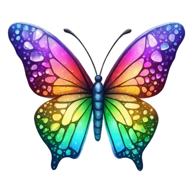 One Shiny-Colorful-Sparkly-Rainbow-Gradient-Crystal-Gem-Butterfly-Crystal-Fly sticker
