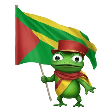 pepe the frog holding flag of Lithuania sticker