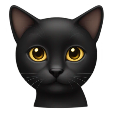 A fully black short haired cat with gold eyes sticker