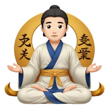 Taoist master is meditation  sticker