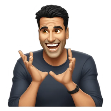 akshay Kumar with laughing tears sticker